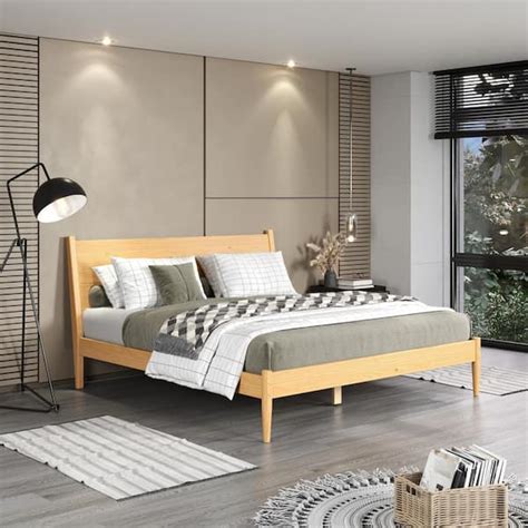 scandinavian platform bed|scandinavian solid wood panel bed.